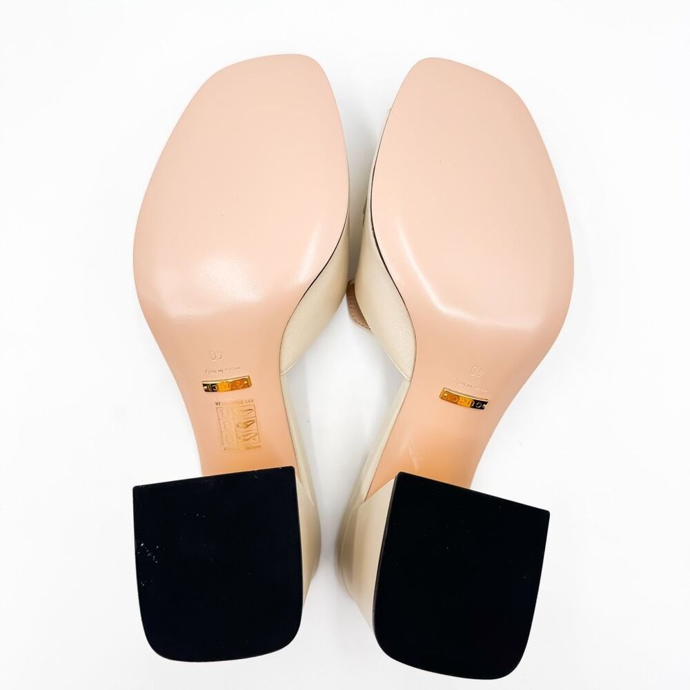 Gucci Baby Horsebit Sandals White Leather Mules Block Heel EU 40 US 10 - Picture 12 of 14